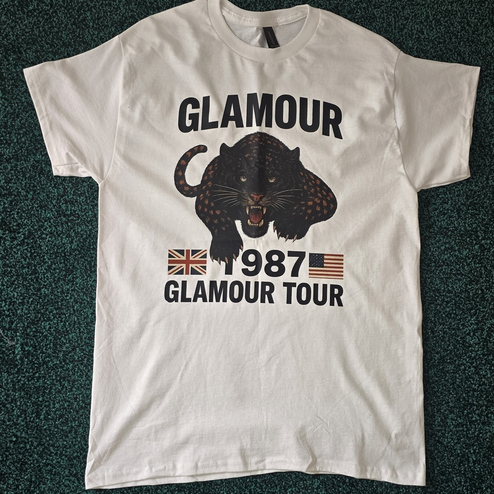 Gildan White Glamour Tour Graphic T-Shirt